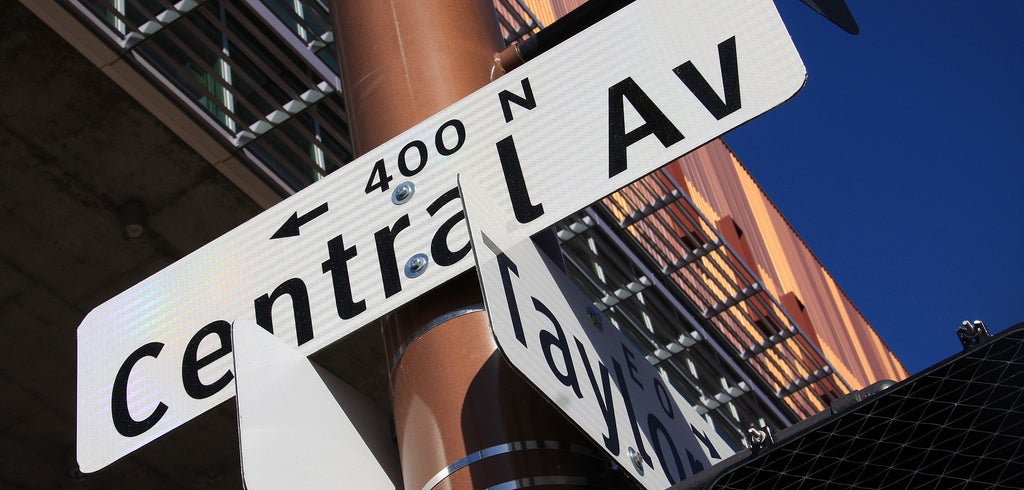 Central Ave and Taylor St intersecting street signs 