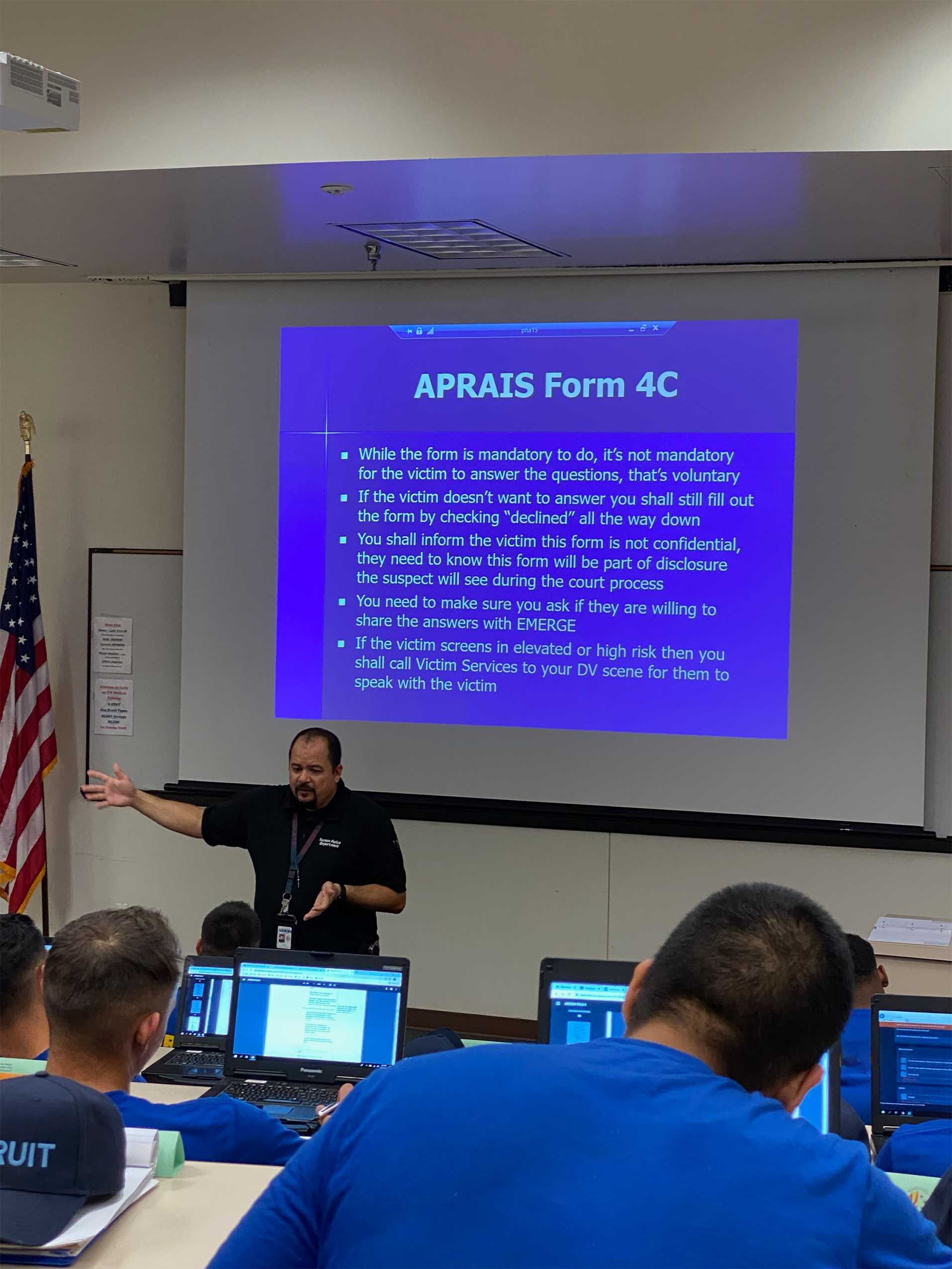 APRAIS FORM 4C at police academy